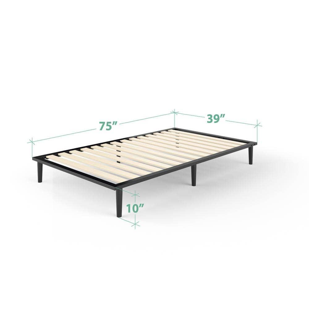 Zinus Parker Metal Platform Bed, Charcoal, Twin