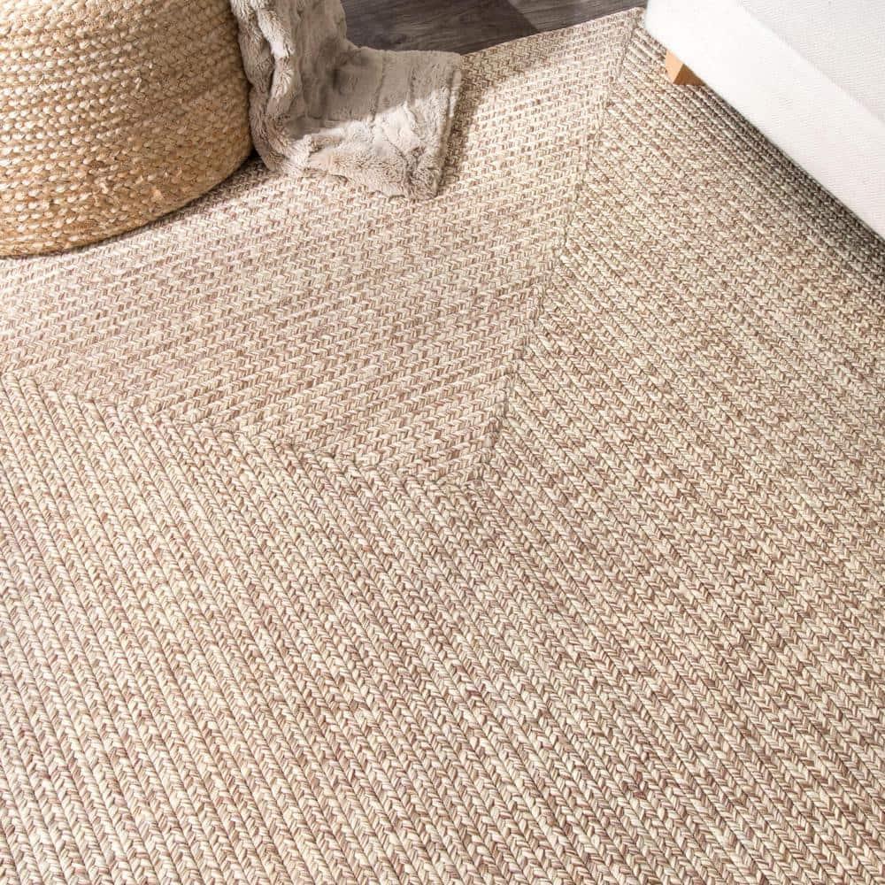 nuLOOM Wynn Braided Indoor/Outdoor Tan 8' x 11' Casual Area Rug