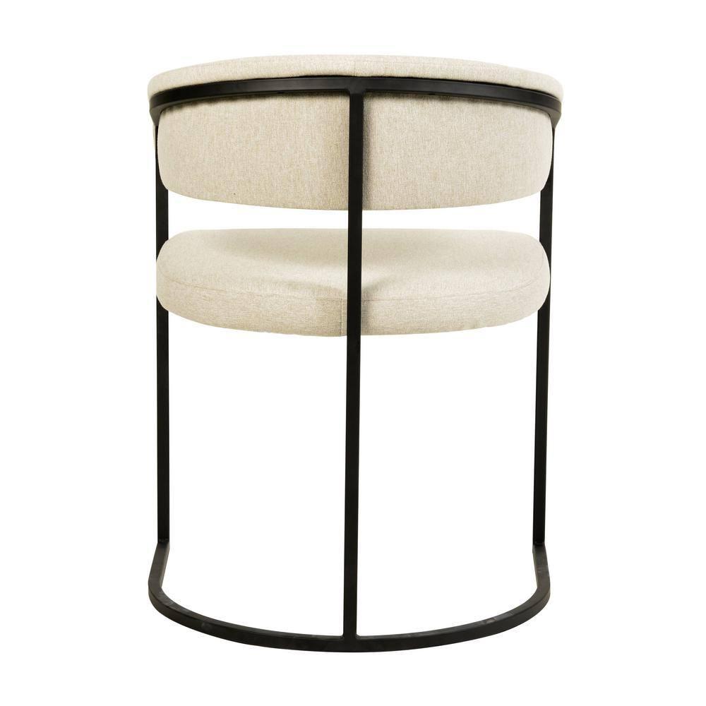 LeisureMod Aero Modern Curve-Back Dining Arm Chair with Leather Upholstery and Metal Legs – Accent Seating for Dining Rooms, Kitchens, or Offices