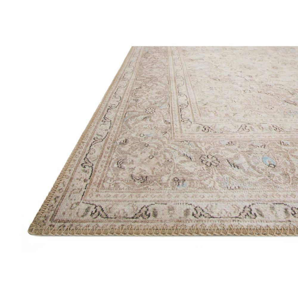 Handmade Blue and Beige Oriental Polyester Rug 3'6" x 5'6"