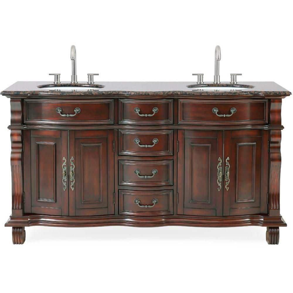 64" Timeless Classic style Hopkinton Double Sink Bathroom Vanity