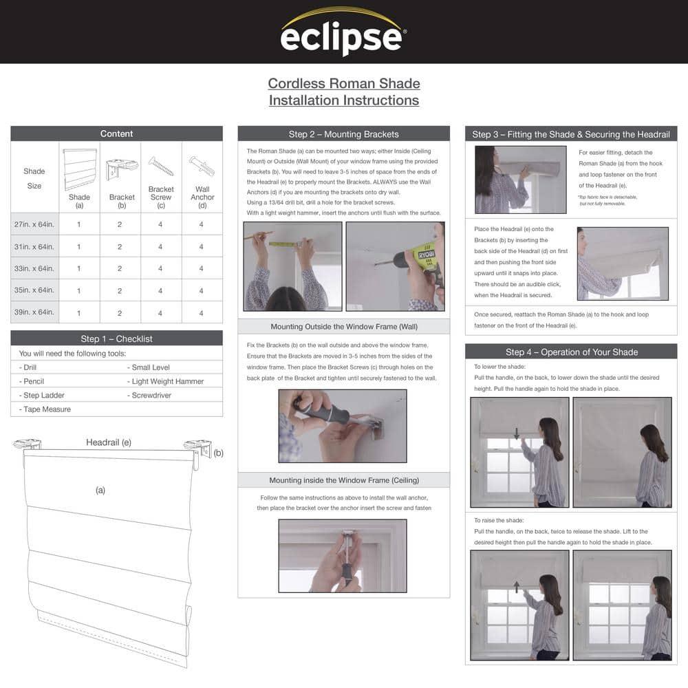Eclipse Room Darkening Roman Shade