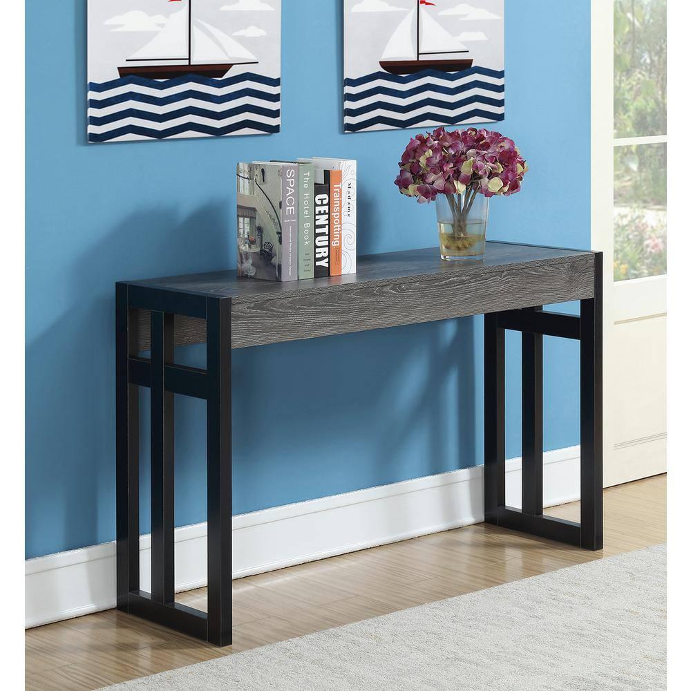 Convenience Concepts Monterey Console Table, Weathered Gray/Black