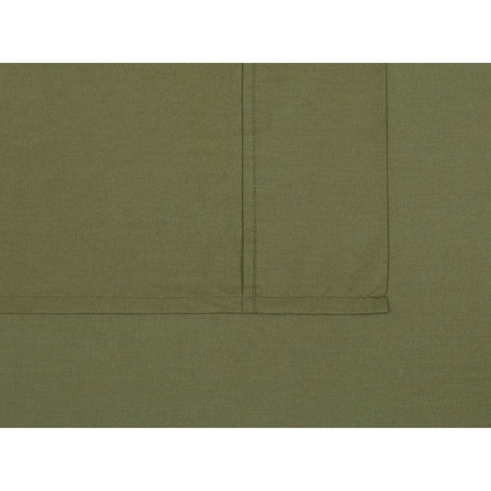 Twin Classic Cotton Solid Sheet Set Olive - Brooklyn Loom