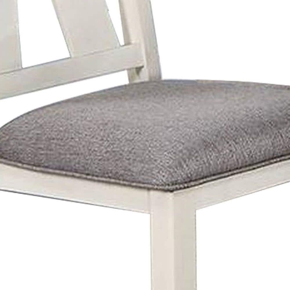 24 in. Lexi Padded Seat Classic Dining Side Chair, Gray & White - Set of 2