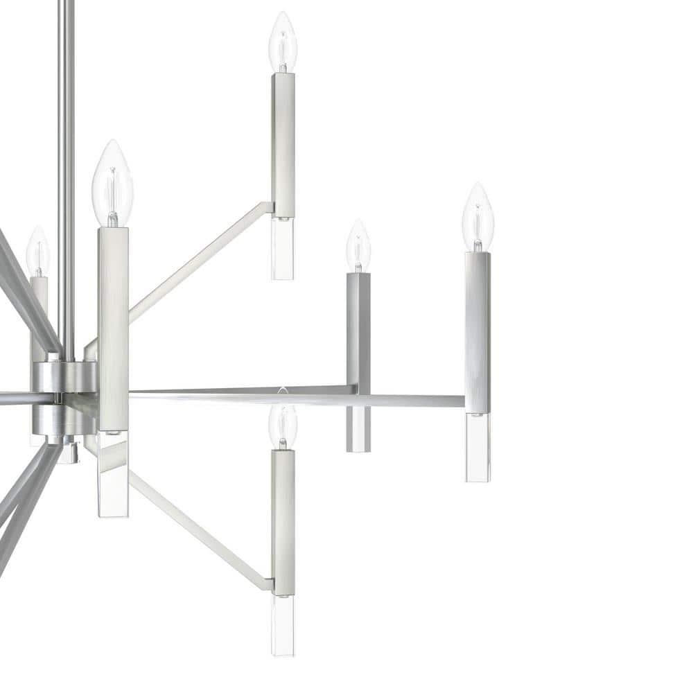 Sunjai 12 Light 3-Tier Sputnik Modern Linear Chandelier