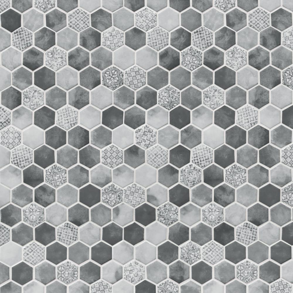 Sunwings 11.7" x 10.2" Recycled Glass Honeycomb Wall & Floor Tile