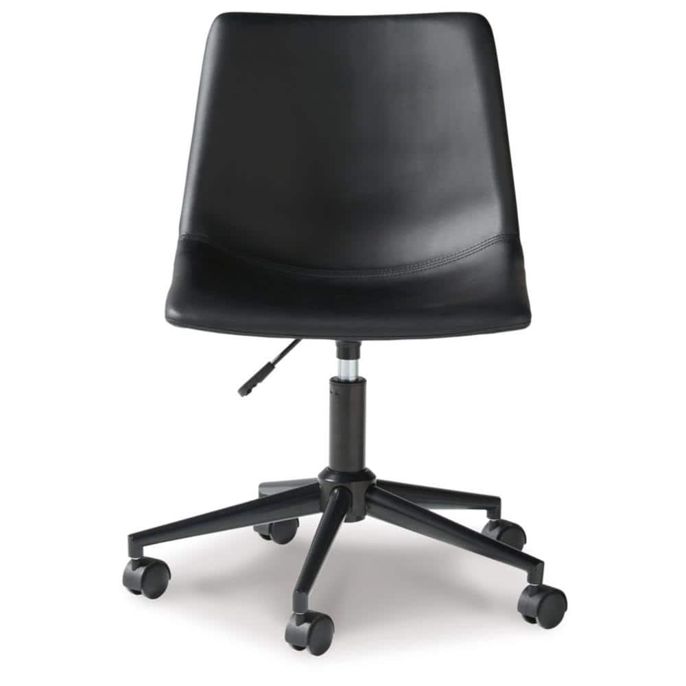 Program Home Office Swivel Desk Chair Black - Signature Design by Ashley: Faux Leather, Armless, With Wheels