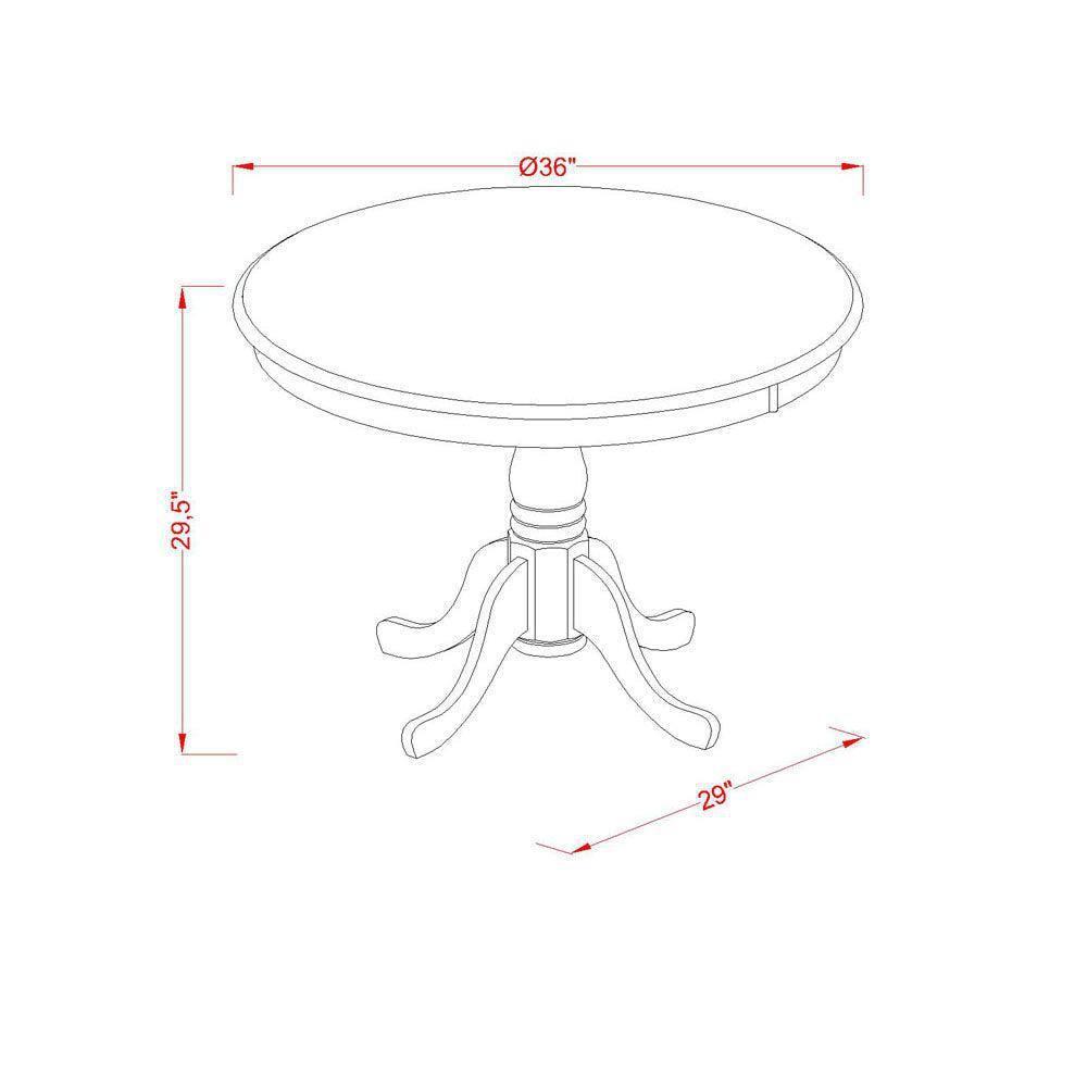 East West Furniture Antique 3-piece Dining Set with Fabric Seat in Linen White