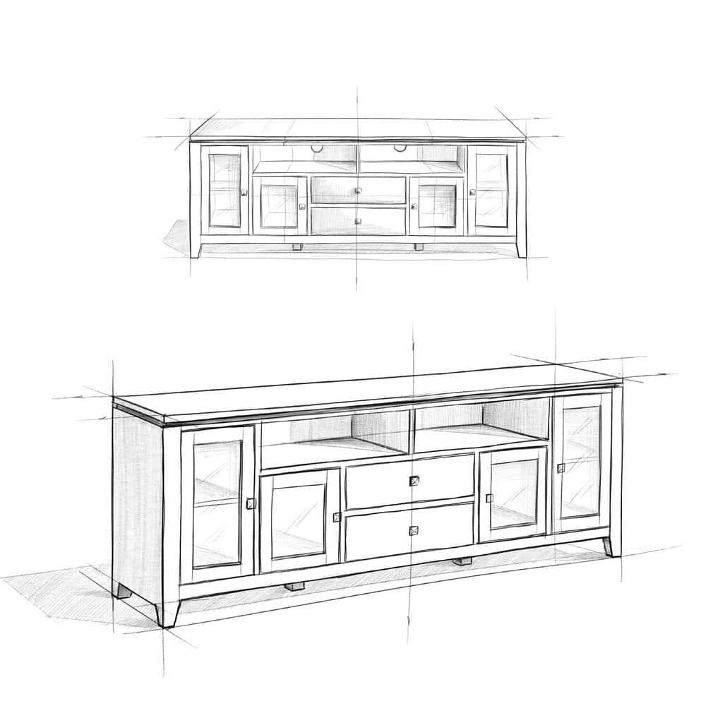 Simpli Home Cosmopolitan SOLID WOOD 72 inch Wide TV Media Stand For TVs up to 80 inches