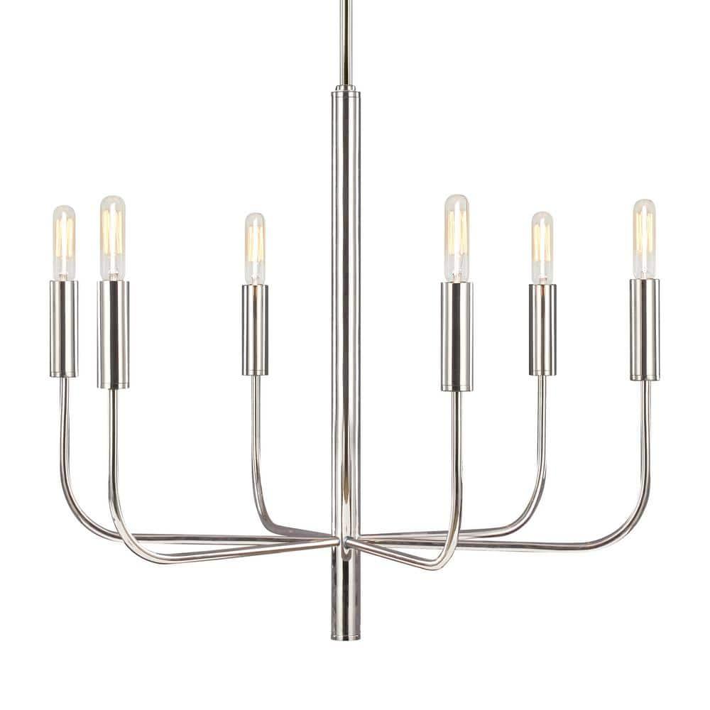 Ellen DeGeneres Brianna Polished Nickel 6-Light Traditional Chandelier