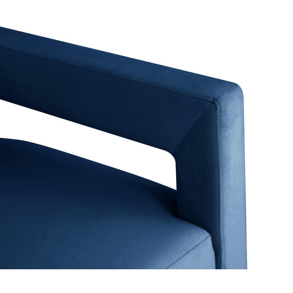 Connor Velvet Upholstered Accent Chair in Blue