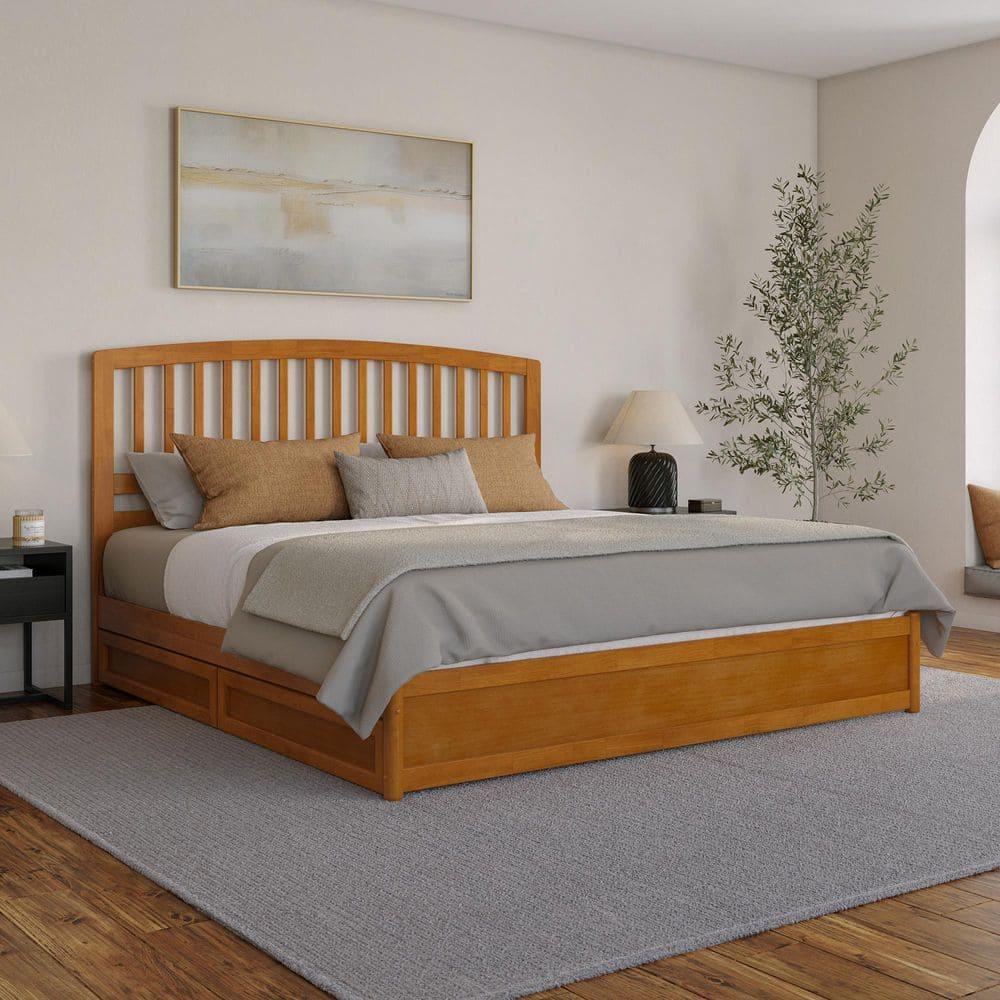 Solid Wood Platform Storage Bed