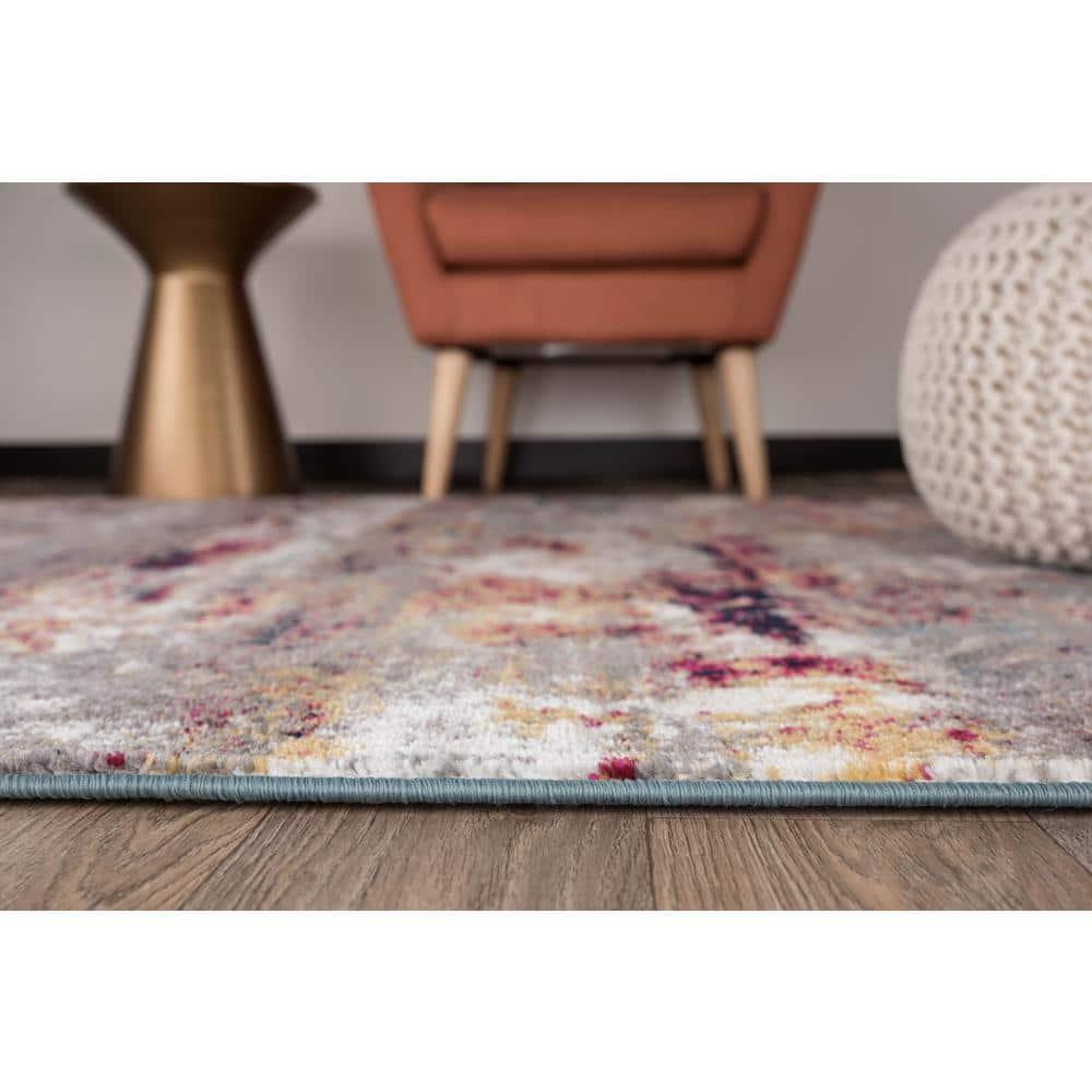 World Rug Gallery Distressed Abstract Watercolor Multi 2' x 3' Area Rug
