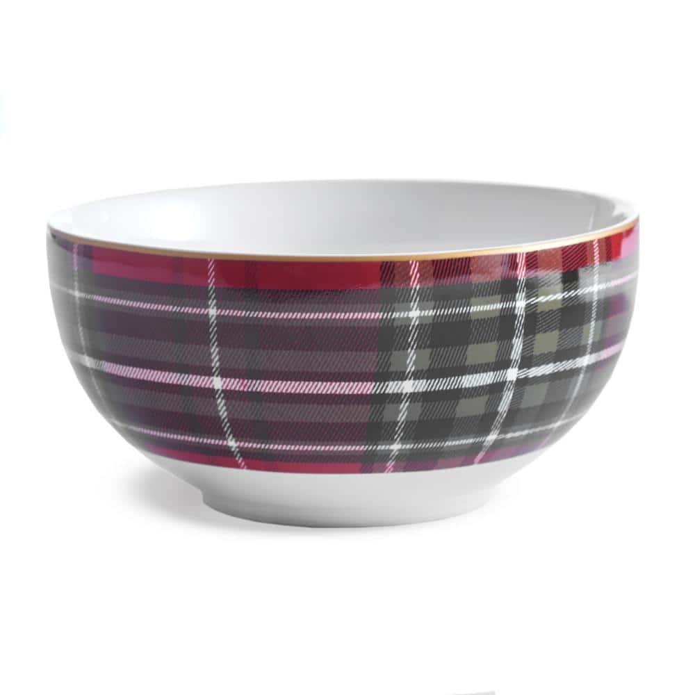 222 Fifth 222 Fifth 12-Piece Wexford Red Porcelain Dinnerware Set - Service For 4, Plate & Bowl Set