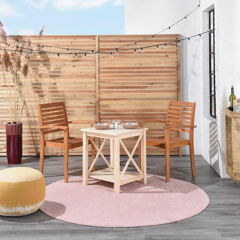 Nourison Essentials Easy Care Indoor Outdoor Area Rug - Pink 6' x Round