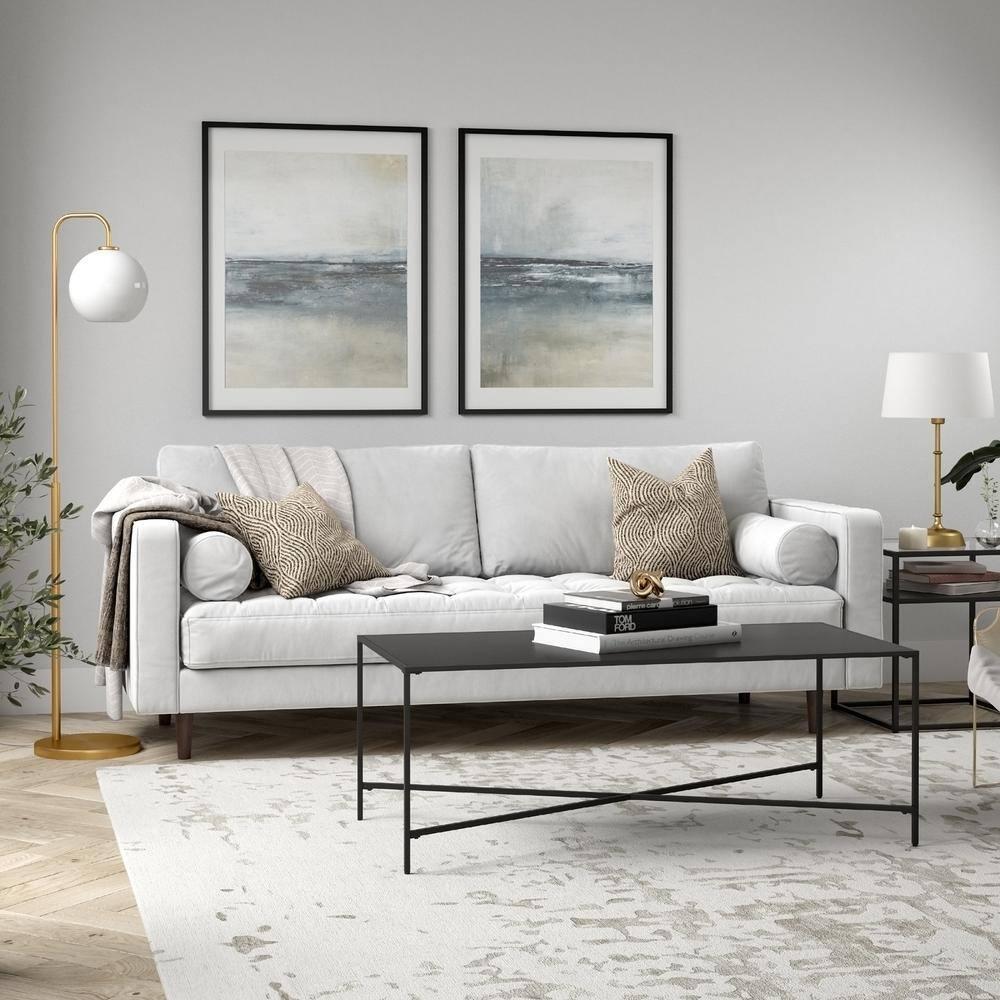 Evelyn&Zoe Henley 48" Wide Rectangular Coffee Table with Metal Top, Blackened Bronze