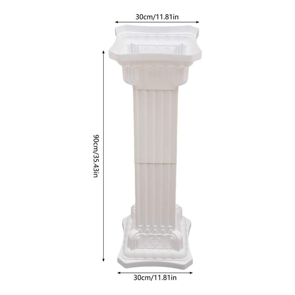 Roman Columns Plastic Wedding Stand Pillar Greek Statue Plant Stand Elegant Event Party Decorative Pedestal Flower Pot Holder Decor (4Pcs, 11.81x35.43 Inch)