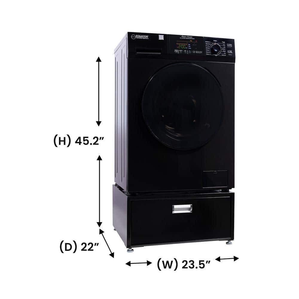 All-in-one Washer Dryer CONVERTIBLE PET Sanitize Cycle 15 lbs 1400RPM+Pedestal