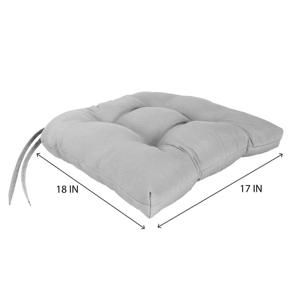 Jordan Manufacturing 18" x 17" Adley Cappuccino Multicolor Floral Rectangular Tufted Outdoor Wicker Seat Cushion with Ties (2 Pack)