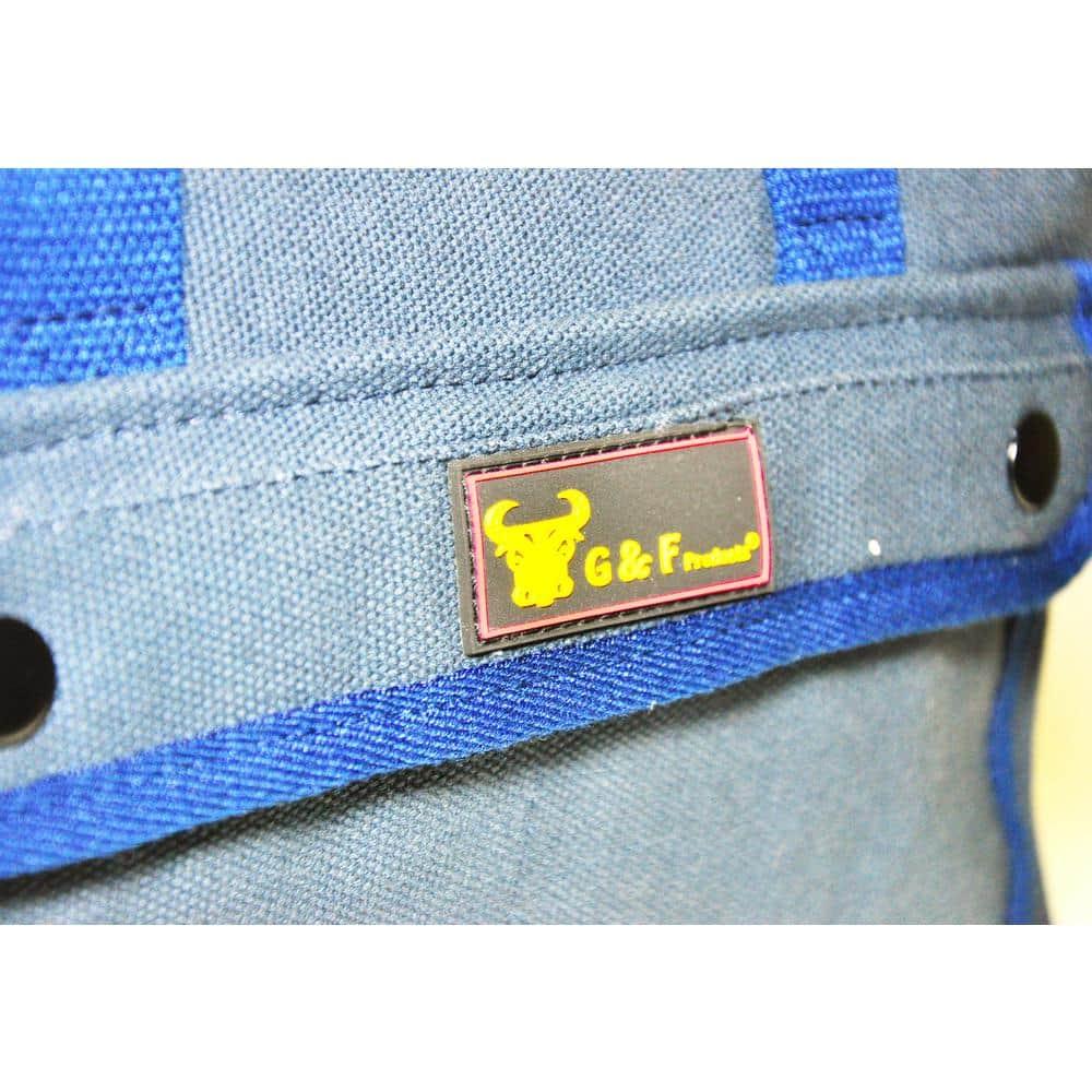 G & F Products New Tool Bag, Mechanics Style, Brass Zipper, Side Pockets, Grey, 11 Inch Long, 1 Pack