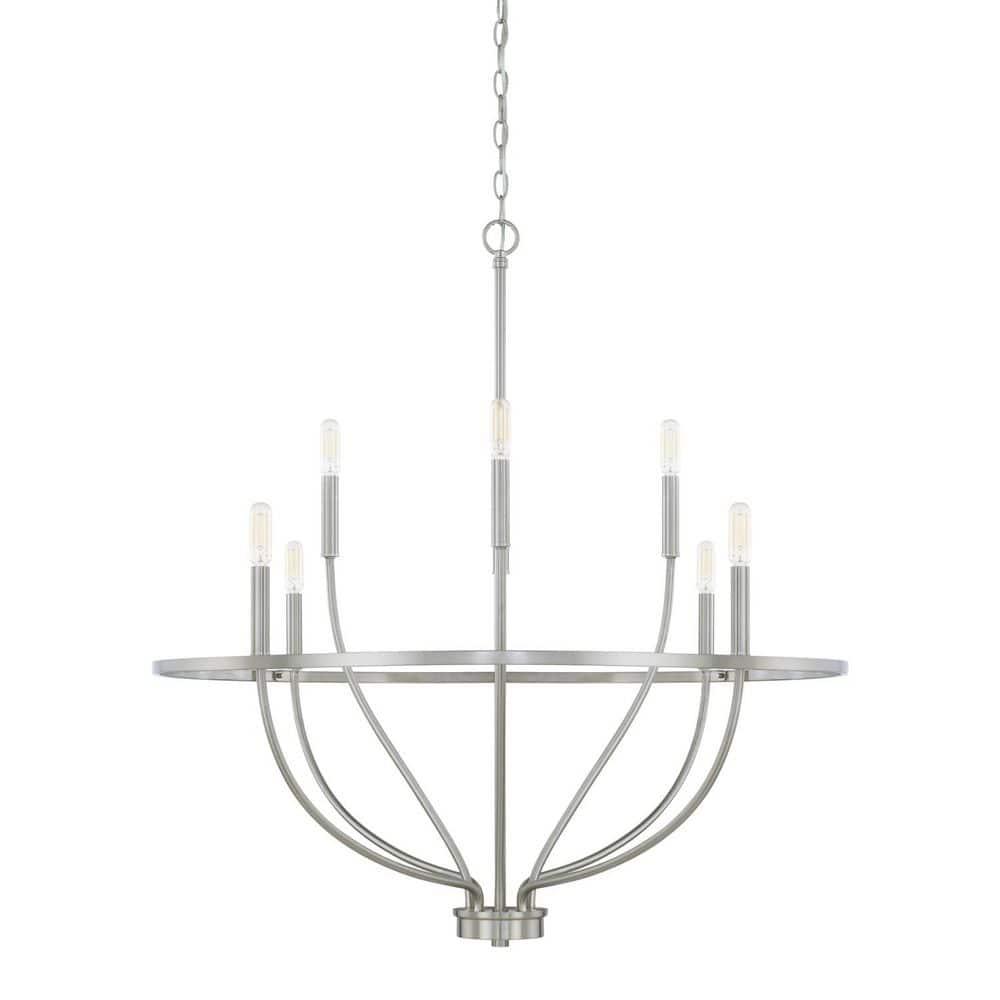Capital Lighting 428581 Greyson 8 Light 34" Wide Taper Candle Chandelier - Nickel