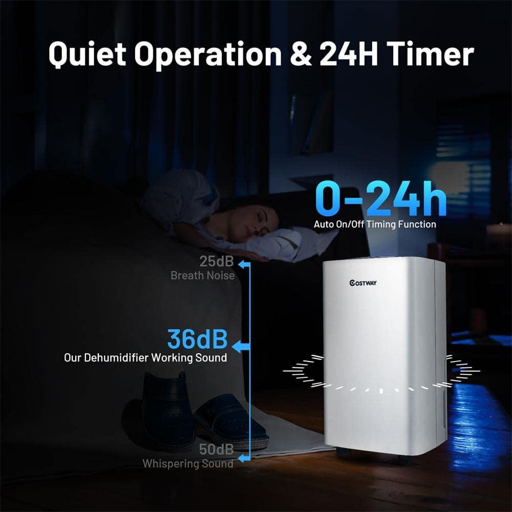 Costway 30-Pint Portable Dehumidifier 1,500 Sq. ft Coverage Area