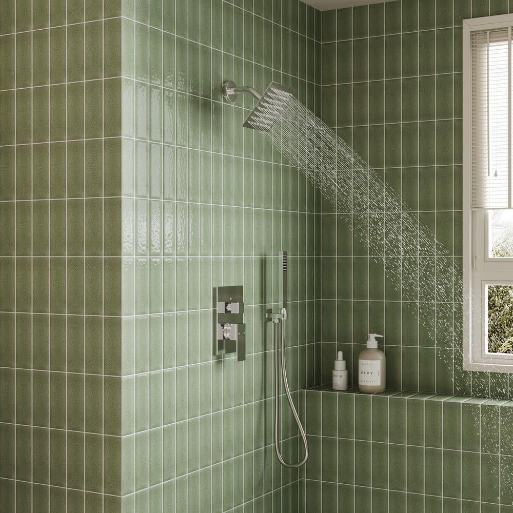 AquaSpa Shower Faucet Set with Tub Spout, 8-Inch Rain Shower Head with Valve