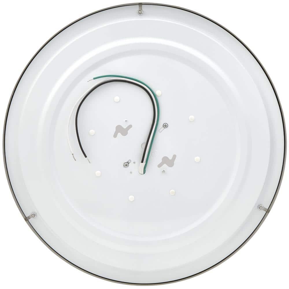Maxxima 16 in. Satin Nickel LED Ceiling Mount Fixture 3000K Warm White, 2600 Lumens, Dimmable