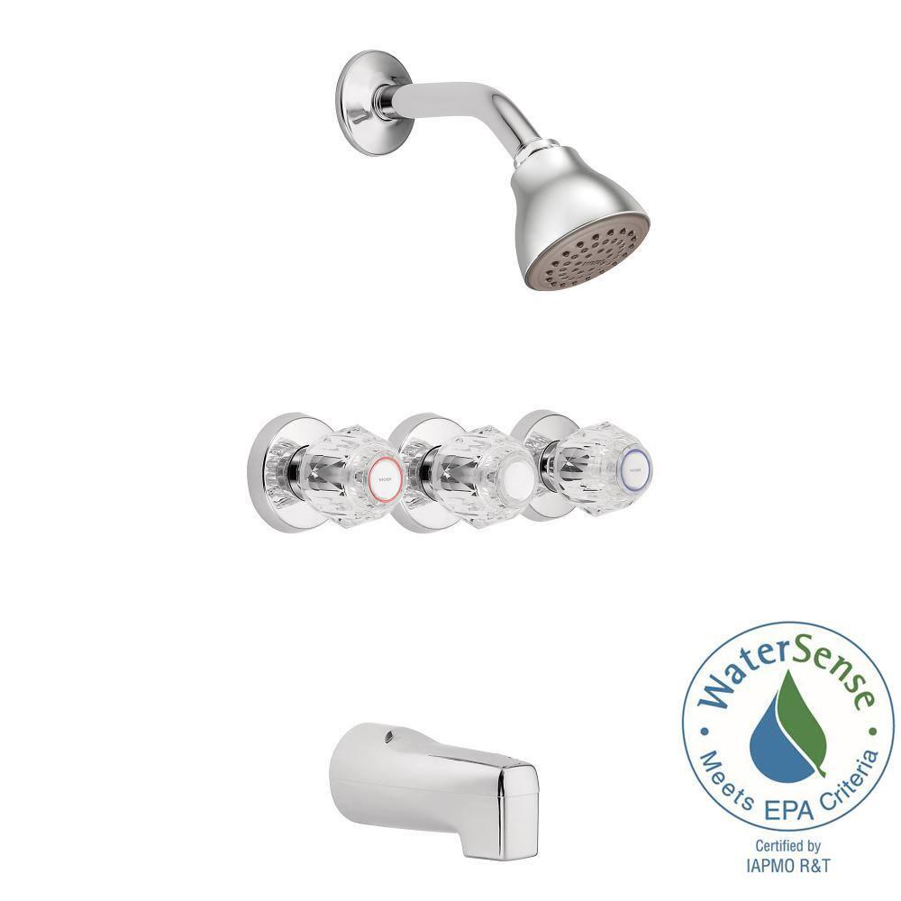 Moen Chateau Tub and Shower Faucet with Knob Handles 2995EP