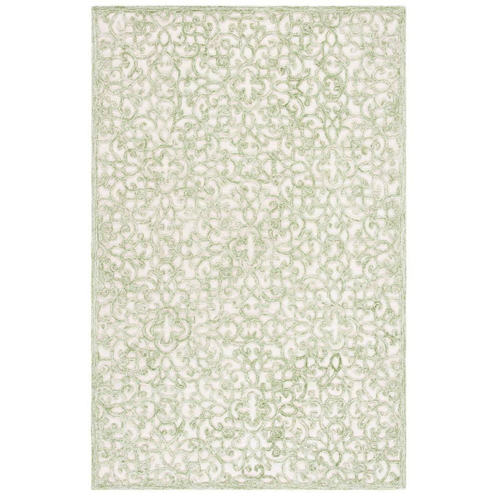 Trace TRC103 Hand Tufted Area Rug - Ivory/Green - 5'x8' - Safavieh.