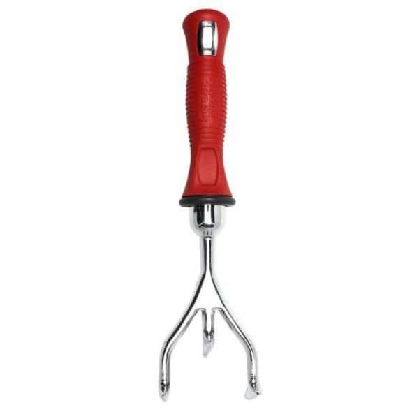 Red Cushioned Grip Short Handle Aluminum Tiller