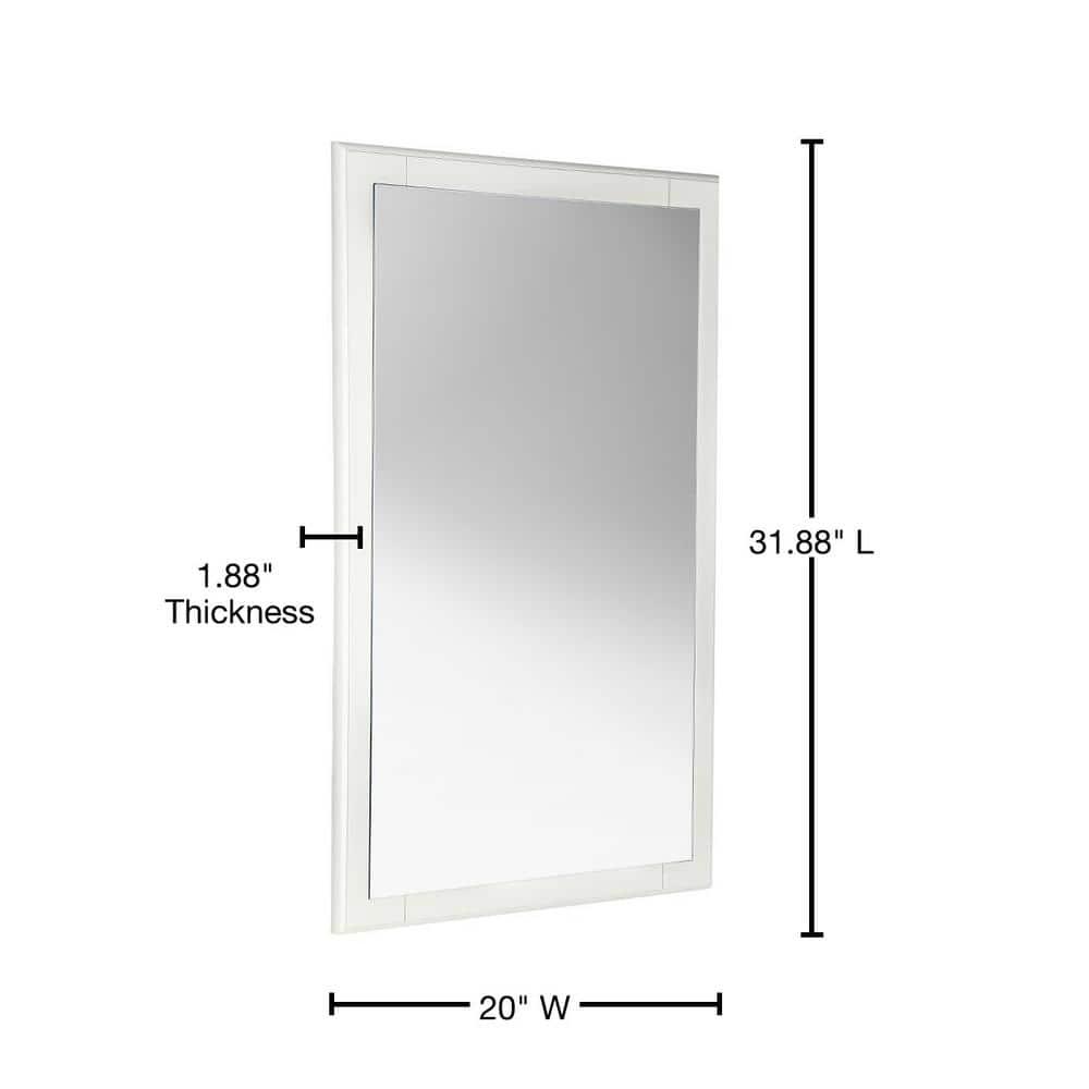 Elegant Antique White Carved Wood 20"x32" Bathroom Vanity Mirror