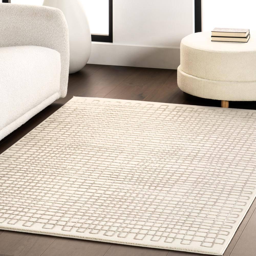 Nuloom Princess Modern Machine Washable Indoor Area Rug, 4' x 6', Cream