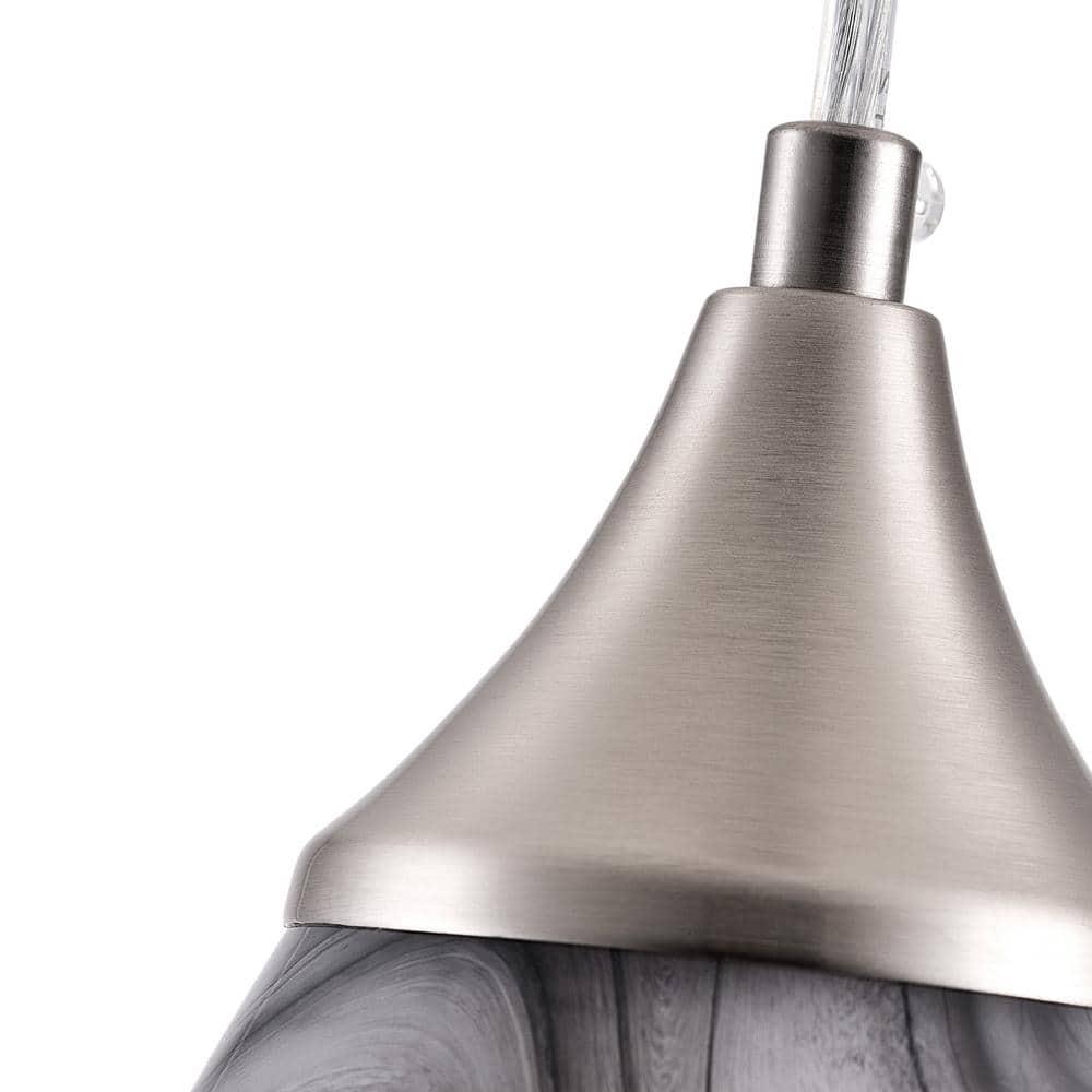 Craftsman Nickel Mini Pendant Light with Multicolor Art Glass