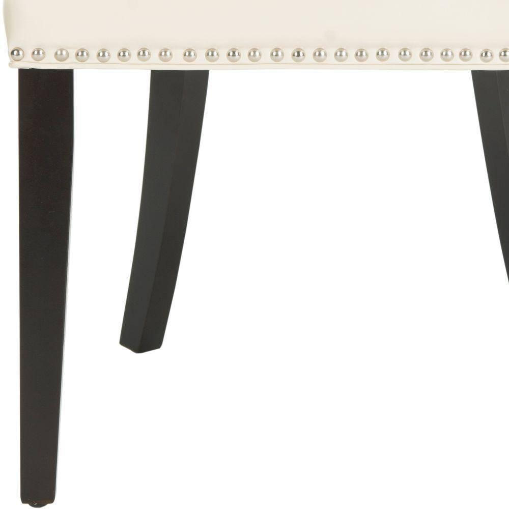 Afton 20"H Side Chair with Nail Heads (Set of 2) - Flat Cream - Safavieh