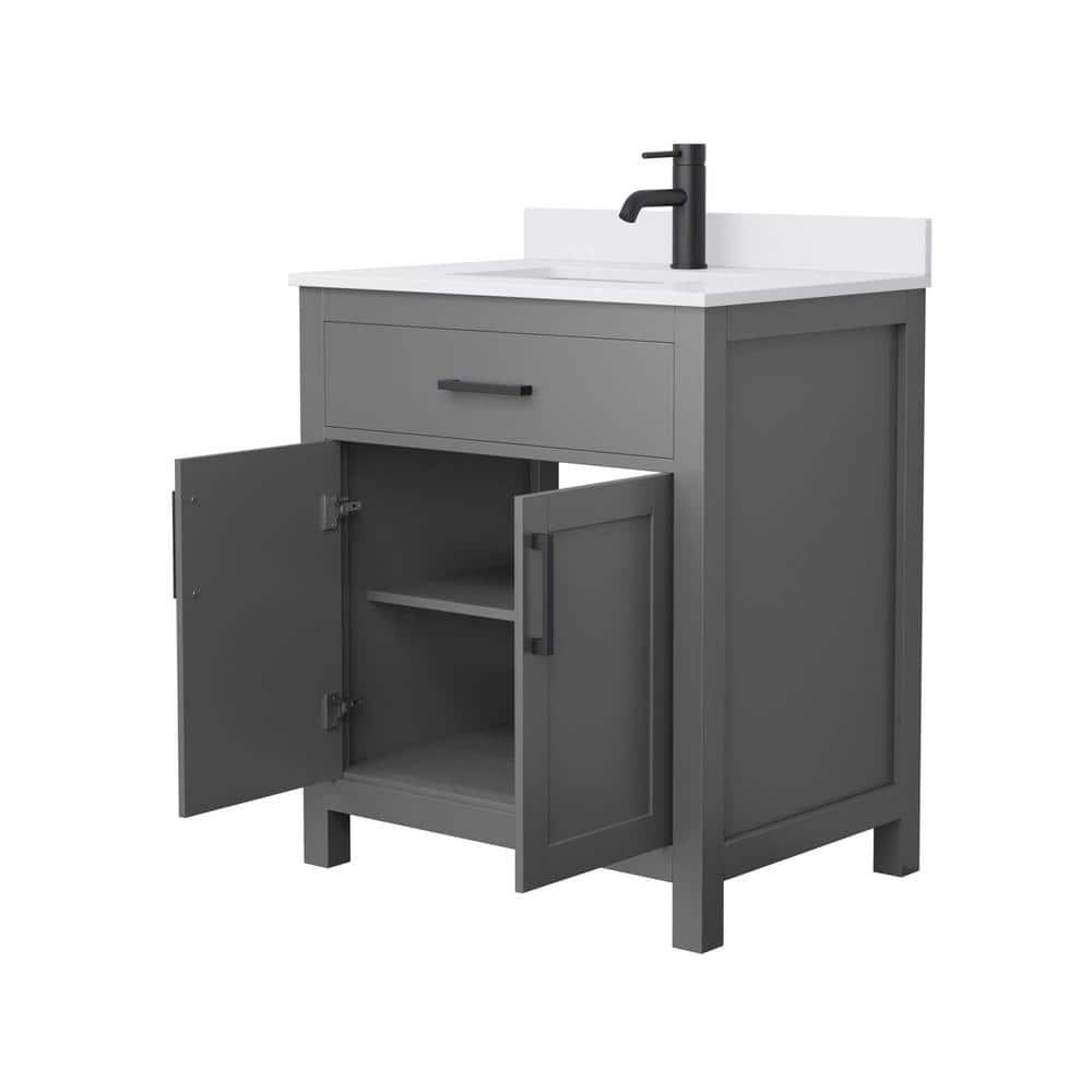 Wyndham Collection Beckett 30" Freestanding Single Bathroom Vanity with Cultured Marble Top