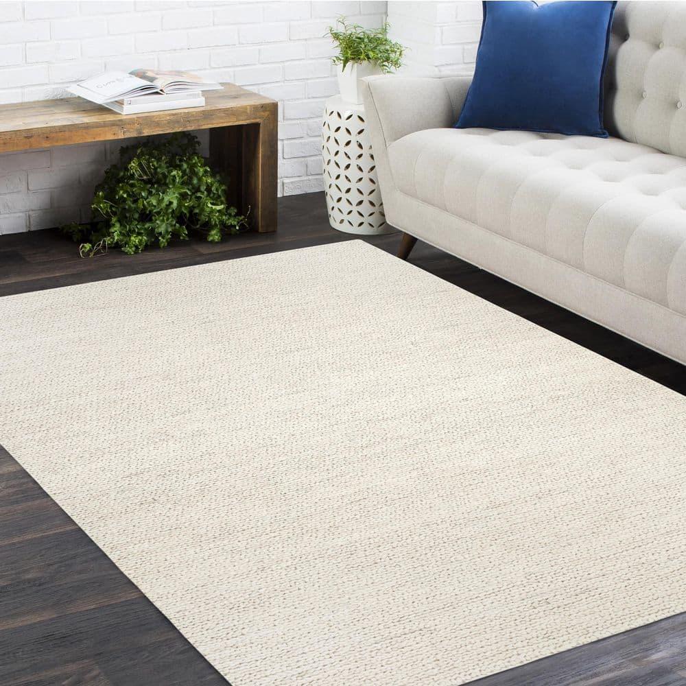 Wayne Jute Beige 9 ft. x 12 ft. Hand Woven Contemporary Transitional Area Rug
