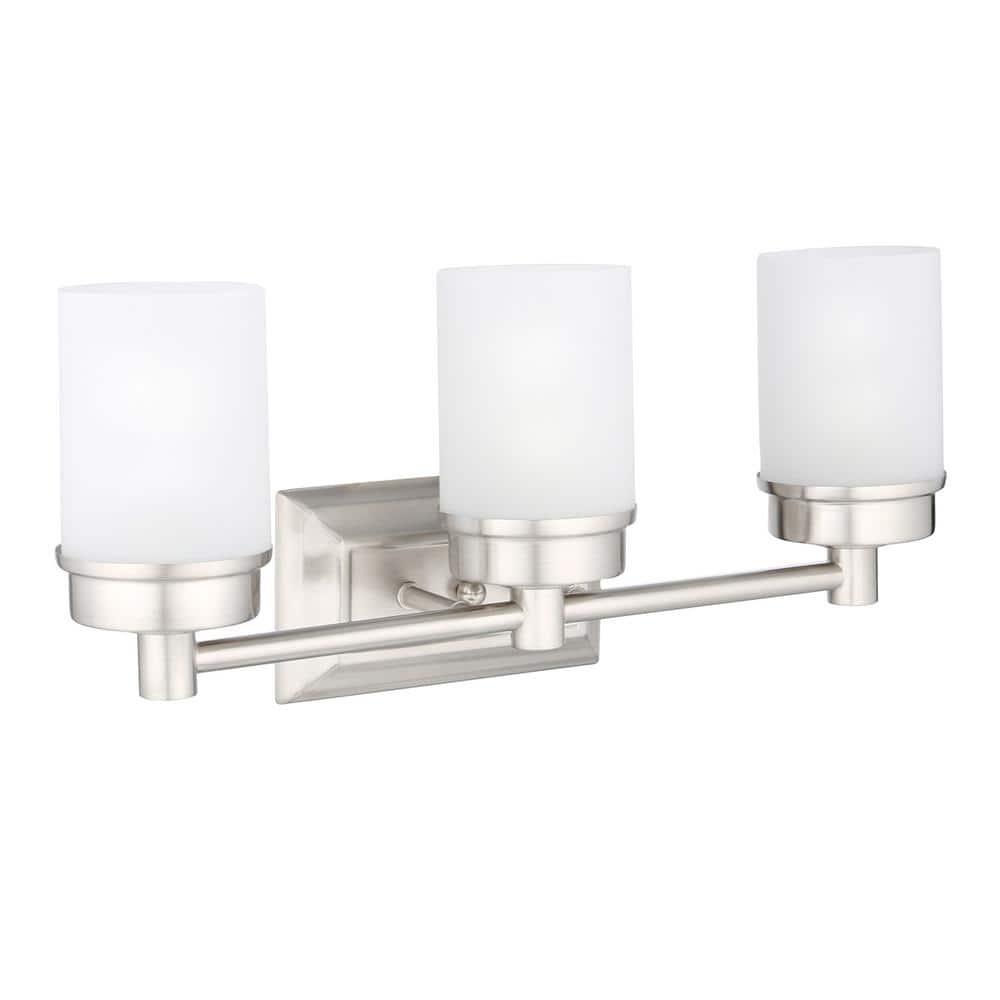 Hampton Bay Transitional 3-Light Brushed Nickel Vanity Light
