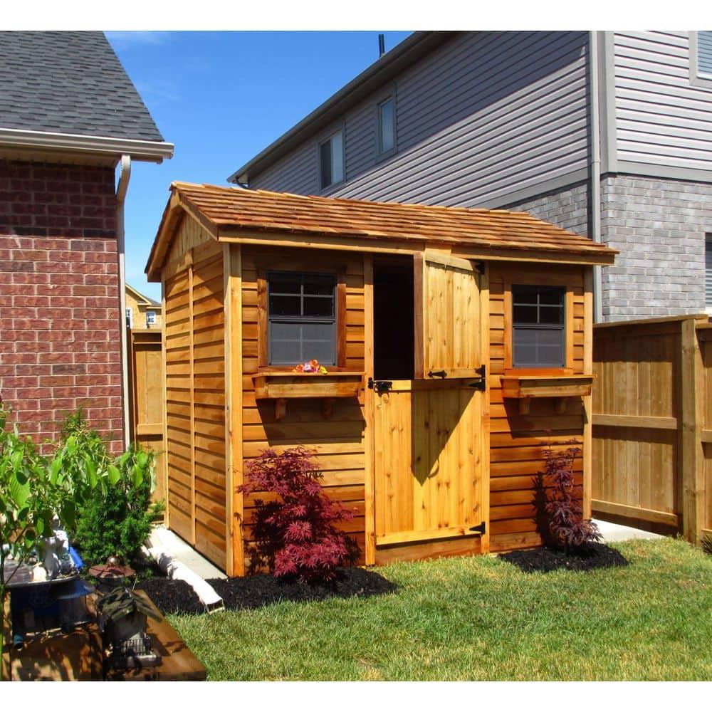 Outdoor Living Today 9 ft. W x 6 ft. D Cabana Cedar Wood Garden Shed