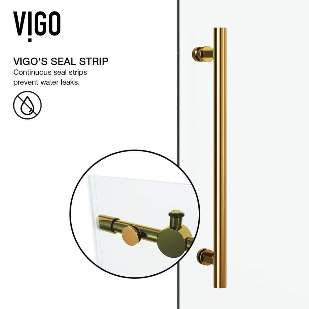 VIGO Winslow 48" W x 36" D x 80" H Sliding Frameless Shower Enclosure with 3/8  Clear Glass&Base VG6051MGCL48WL