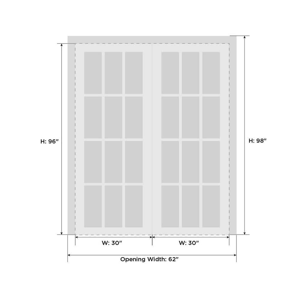 SARTODOORS 2132 Solid + Manufactured Wood Paneled French Doors