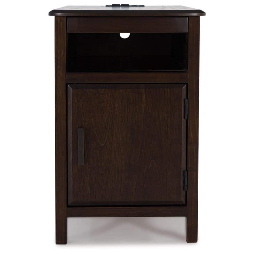 Signature Design by Ashley Casual Devonsted Chairside End Table  Dark Brown