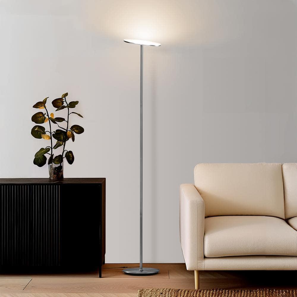 Brightech Sky Flux Industrial 63" Dimmable LED Floor Lamp with Adjustable Head