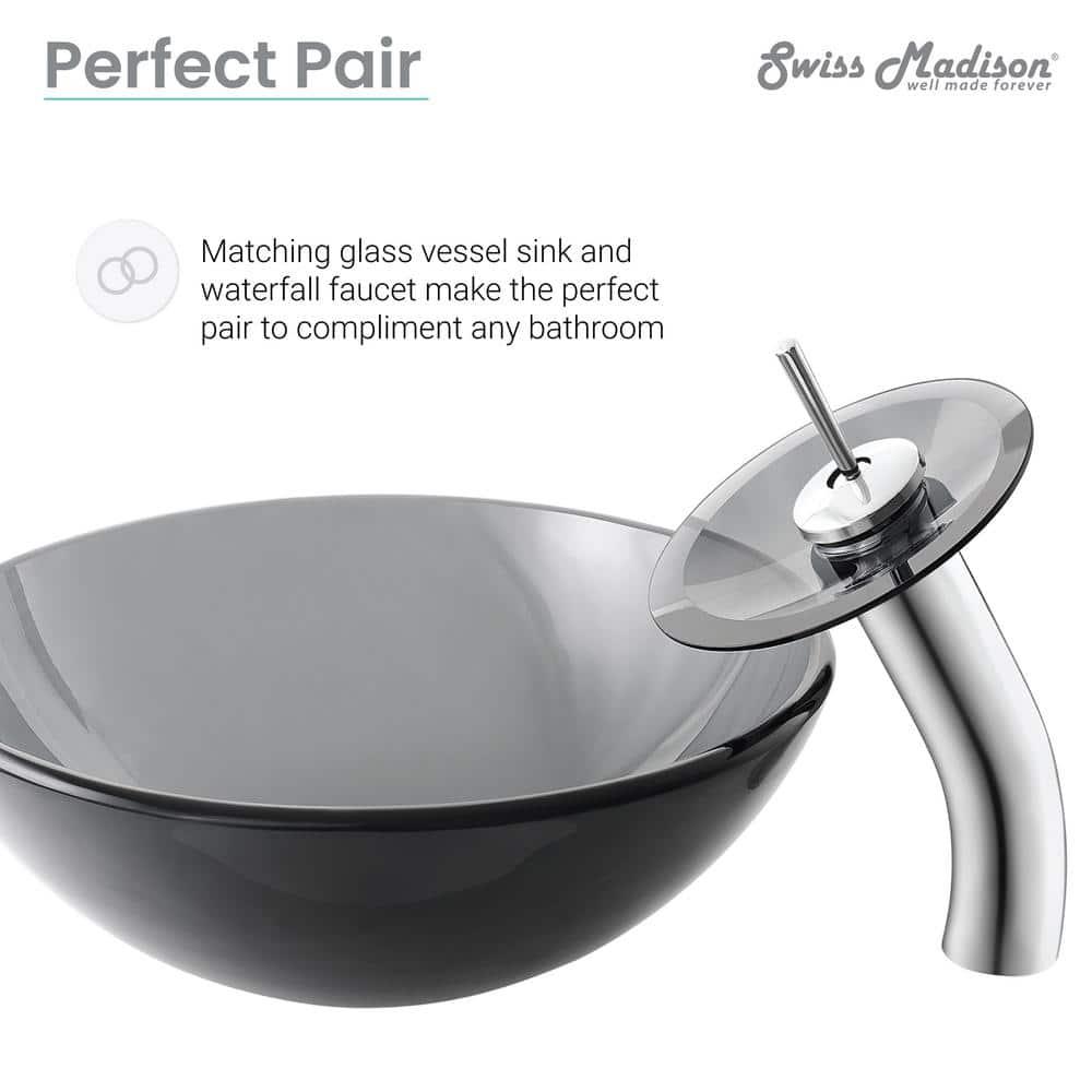 Cascade 16.5 Glass Vessel Sink with Faucet