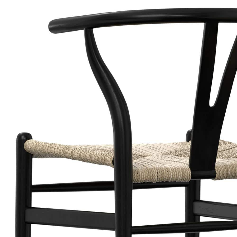 Simpli Home Chocolate Solid Wood Dining Chair with Y-Back Design in Mid-Century Modern Style (Set of 2) (Set of 2)