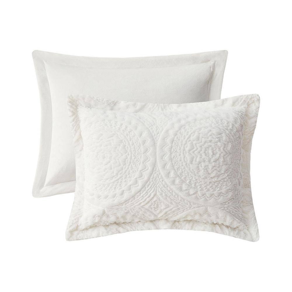 Madison Park Arya Embroidered Medallion Faux Fur Ultra Plush Comforter Set