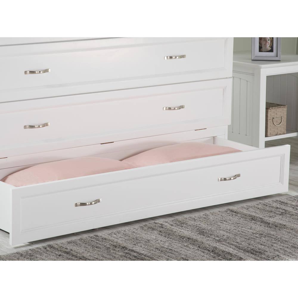Queen Deerfield Murphy Bed Chest with Charging Station White - AFI: Space-Saving, Fold-Out Mattress, Elegant Design