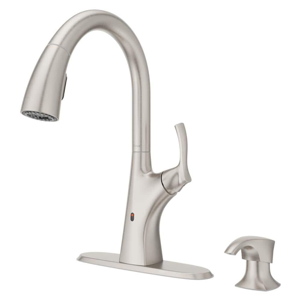 Pull Down Touchless Single Handle Kitchen Faucet with Side Spray