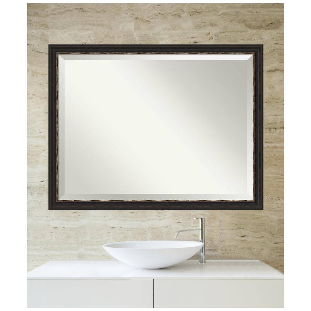 Amanti Art Accent 43.5-Inches x 33.5-Inches Framed Rectangle Bathroom Vanity Mirror ( Burnished Bronze )